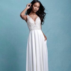 Allure Wedding Gown #9769 Iv/Champ/Nude/Slvr Sz 06 NWT